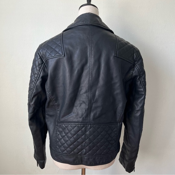 Express Black (Minus The) Leather Quilted Asymmetrical Moto Jacket - Picture 4 of 5